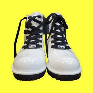 Circus White Boots by Sam Edelman Lace Up Size 8